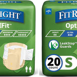 FitRight Ultra Adult Diapers, Disposable Incontinence Briefs, Leak-Proof Diaper, Absorbent Briefs For Men and Women, Maximum Protection, Medium, 32 – 44 in, 20 briefs per bag