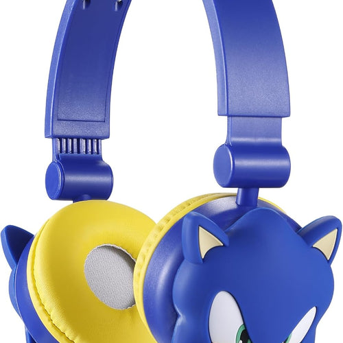 Sonic The Hedgehog kids' wireless Bluetooth headphones with safe volume, adjustable headband, and rechargeable battery