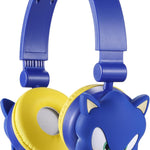 Sonic The Hedgehog kids' wireless Bluetooth headphones with safe volume, adjustable headband, and rechargeable battery