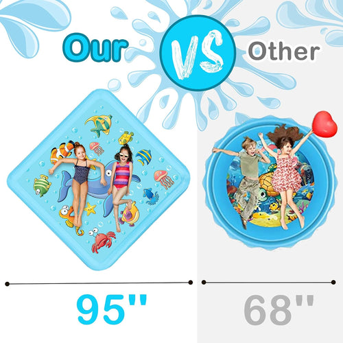 Growsland Splash Pad for Toddlers, Outdoor Sprinkler for Kids | 67" Summer Water Toys Baby Pool Fun Gifts for 3 4 5 6 7 8 9 Years Old Boy Girl Backyard Garden Lawn Outdoor Games