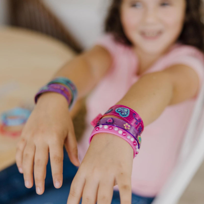 Melissa & Doug Design-Your-Own Bracelets with 100+ Sparkle Gems & Glitter Stickers for Kids, Ages 4+