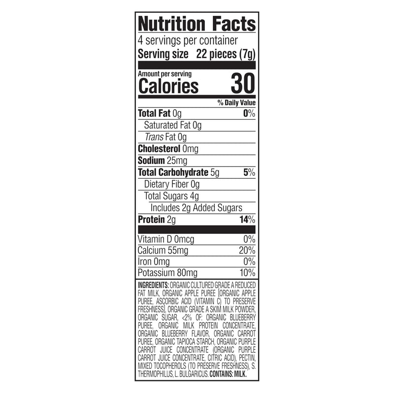 Happy Baby Organics Baby Snacks, Greek Yogis, Freeze Dried Yogurt &Veggie Fruit Snacks, Gluten Free Snack for Babies 9+ Months, Blueberry & Purple Carrot, 1 Ounce