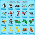 INSOON 30 Packs Animal Party Favors for Kids, 810 PCS Mini Animal Building Block Toy Set for Goodie Bag Fillers Classroom Prizes Easter Birthday Children's Day for Boys Girls Student Ages 6+