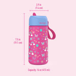 Bentgo Kids Stainless Steel Water Bottle, Leak-Proof, 14 oz, Bite & Sip | Vacuum Insulated, 18/8 Stainless Steel, 12-Hour Cold, Dishwasher Safe, BPA-Free (Rainbows & Butterflies)