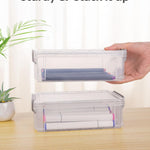 Sooez 6 Pack Extra Large Pencil Box, Plastic Hard Pencil Case Crayon Box Bulk, Clear Marker Organizer Plastic Containers with Lid, Stackable Storage Boxes for Art Craft, Back to School Supplies, Multi