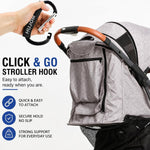 Stroller Hooks 2 Pack Heavy Duty Large Carabiner Clips for Bags & Baby Gear | Universal Fit, Hang Diaper, Purse, Grocery & Shopping Bags, Mommy Accessories, Backpack, Camping, Hiking, Travel, Moms gift
