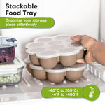 KeaBabies Silicone Food Freezer Trays with Lid, 2oz x 10 Pods (Chai Latte) | Baby Food Storage Containers, Easy Puree Meal Prep, Breast Milk Silicone Freezer Molds, Dishwasher, Microwave Safe, BPA-Free