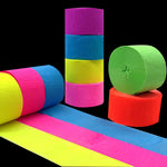 Glow Crepe Paper Streamers: UV Reactive, Neon Party Decor for Blacklight Celebrations