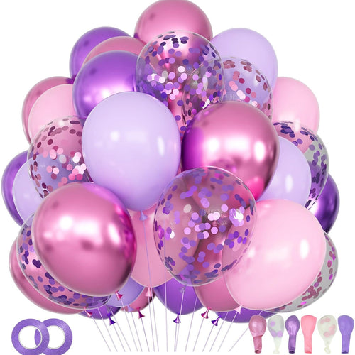 68pcs pink and purple balloons latex for wedding, girls birthday, baby shower decorations