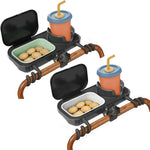 Universal Stroller Snack Tray, Easy Clean Removable Silicone Insert | for Mockingbird Nuna Bugaboo, Dual-Lock Sturdy Grip, Different Size Cups Holder, Easy to Attach, Toddler Snacking On The Go