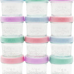 WeeSprout Glass Baby Food Storage Jars w/Lids (4 oz, 12 Pack Set) Snack, Puree, Reusable Small Containers, Breast Milk, Fridge or Freezer, Microwave & Dishwasher Safe, Essential Must Have for Infants
