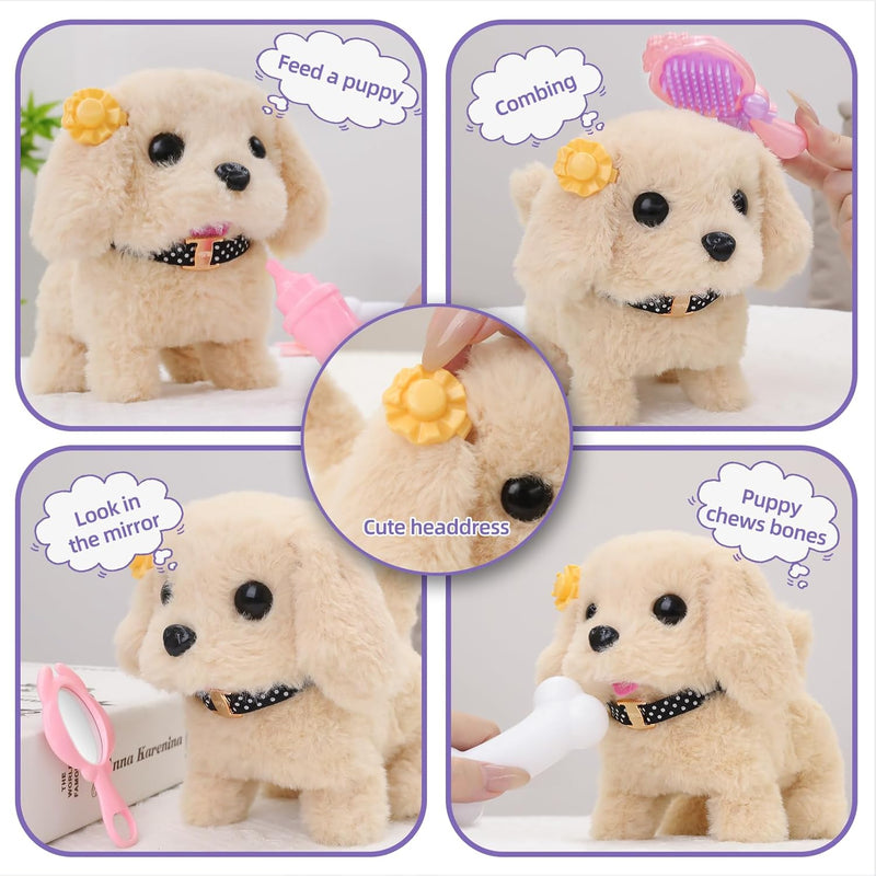 Vanvimen 16 Pcs Robot Dog Toys for Girls, Toys for 3 4 5 6 7 8 Year Old Girls Kids Boys, Realistic Robot Puppy Toddlers Girl Toy for 5-7 6-8, Ideas Birthday Gifts for Girl 3 4 5 6 Year Old