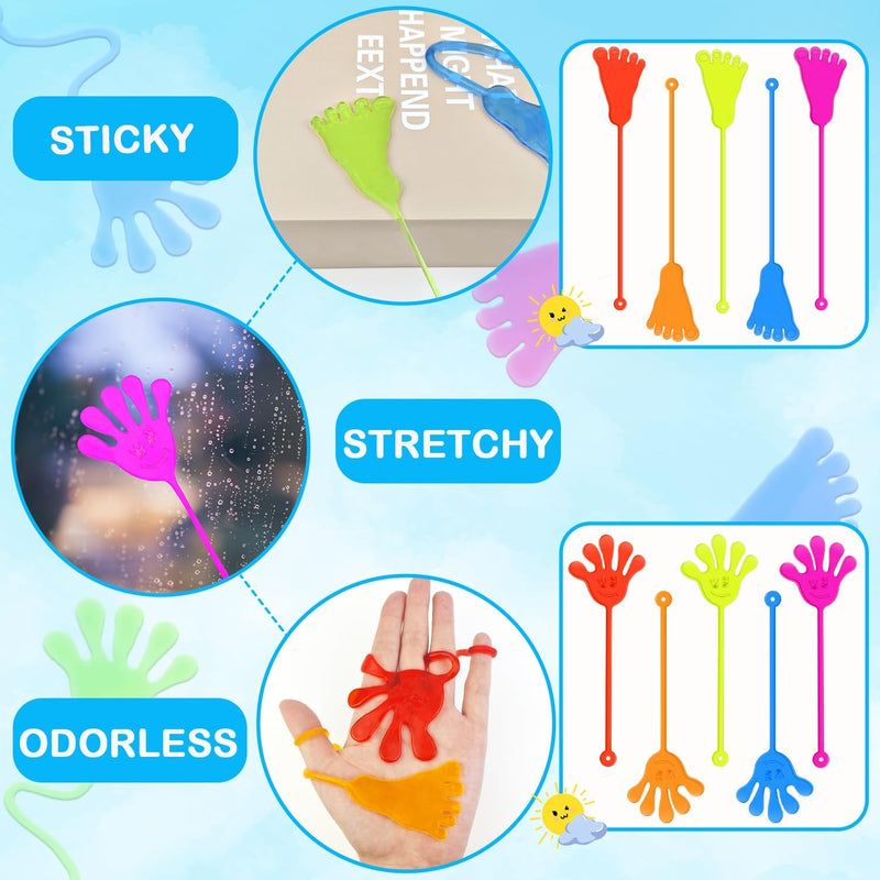 20-PC Large Sticky Hands & Feet Party Favors for Toddlers, Perfect for Kids Birthday Party