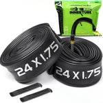 2 Pack Bicycle Tubes (12-27.5" x 1.75-2.125", 32mm AV Schrader Valve, Reliable Inner Tube for Kids/Road/MTB Bike)