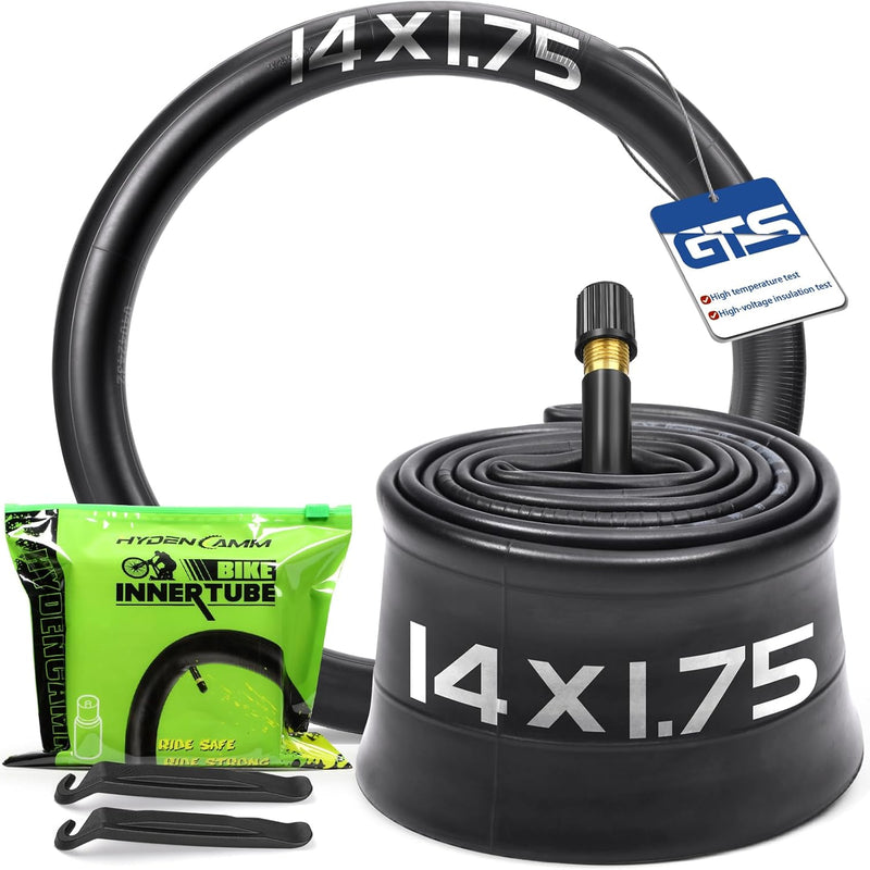 2 Pack Bicycle Tubes (12-27.5" x 1.75-2.125", 32mm AV Schrader Valve, Reliable Inner Tube for Kids/Road/MTB Bike)