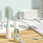 Momcozy Baby Bottle Brush Kit, Push-Press Foam Design, Green | Portable for Home & Travel, Bottle Cleaner Brush for Breast Pumps & Nipple, Newborn Essentials, Food-Grade BPA-Free