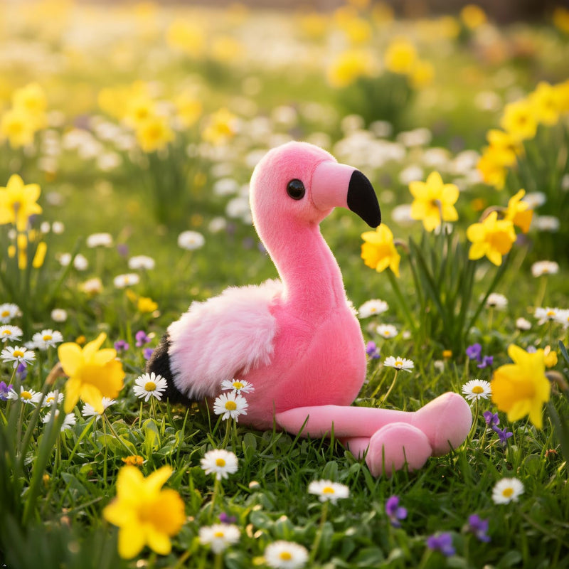 The Petting Zoo Flamingo Stuffed Animal Plushie, Gifts for Kids, Wild Onez Babiez Zoo Animals, Flamingo Plush Toy 6 inches