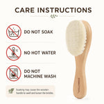 DEBETOOL 3-Piece Cradle Cap Brush Set with Comb & Baby Hair Brush | Natural Wooden Baby Brush Kit for Newborn & Infant Gentle Scalp Care