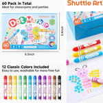 Shuttle Art 60 Pack Dot Markers, 12 Colors x 5 Sets Washable Bingo Daubers, Fun Art Supplies for Kids and Preschoolers, Non Toxic Water-Based