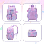 PIG PIG GIRL Kids Backpack for Girls - School Bags for Middle School Students - Book Bag for Elementary Primary - Kawaii Ita Backpack - Purple