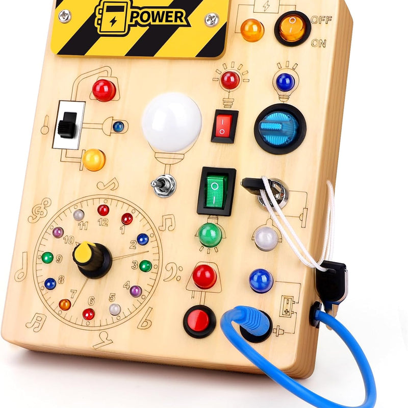 Grarain Busy Board: Montessori Educational Toy for 1-3 Year Olds, Sensory Learning Activity for Autism