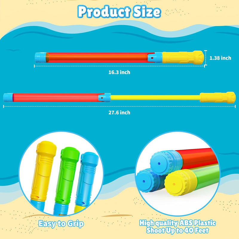 LQYoyz 18 Pack Water Gun, Water Blaster for Kids & Adults | Shoot Up to 40 ft, Bulk Water Squirt Guns, Water Guns for Swimming Pool, Beach Summer Party Games