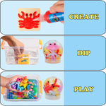 Kidisego Magic Water Elf Toy Kit, 40 Colors Aqua Fairy Water Gel Kit for Kids, Aqua Fairy kit with 24 Molds 10 Pack of Magic Powder, Crate Your Own Water Pets Craft Kits for Kids