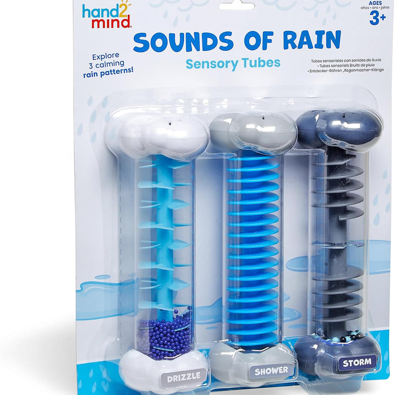 hand2mind Calming Sensory Tubes, Rain Sound Fidget Tubes, Rain Stick Instrument, Toddler Sensory Toys, Calm Down Corner Supplies, Science Classroom Weather Toys, Play Therapy Activities
