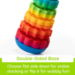 Fat Brain Toys SpinAgain, Baby Stacking & Spinning Toys for Toddlers Ages 1+ | Spinning gears stacker. Reversible base. Tactile, developmental learning for babies, toddlers, preschoolers, ages 12 months+