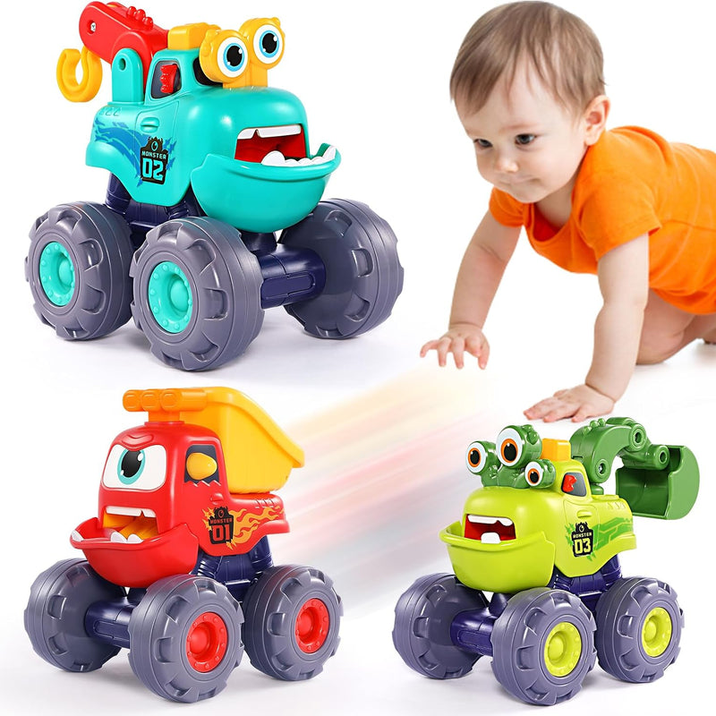 OCATO Baby Toys for 1 Year Old Boy Gifts First Birthday Gifts for Boys | Pull Back Monster Truck Toy Cars 1 2 3 One Year Old Boy Birthday Gift Toddler Baby Boy Toys Gifts 12M+ Kids Stocking Stuffers