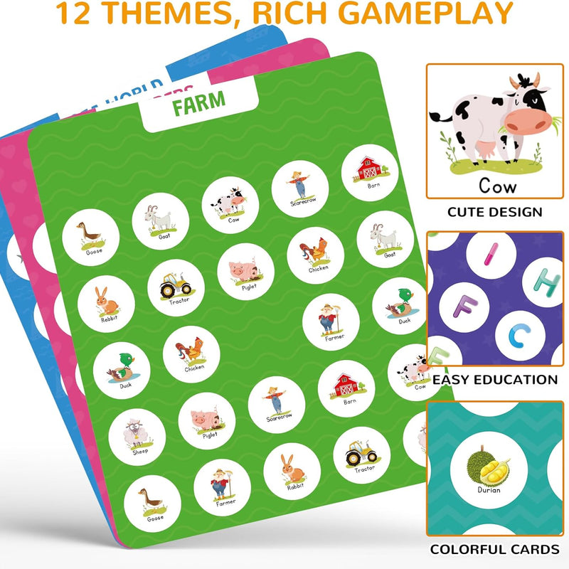 Matching Memory Game for Kids 3-8 Years: Wooden Board Game for Travel, Camping, and Home