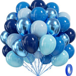 BAUANOOY 60pcs 12 inch Frozen Balloons Purple Blue Snowflake Confetti Party Supplies