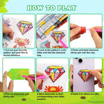 60pcs 5D Diamond Art Stickers Arts and Crafts Kits for Kids Ages 4-8 8-12 | Creative Gem Art Paint by Number Kits for Kids Boys Girls DIY Mosaic Stickers Toys for Birthday Party Halloween Xmas Gifts