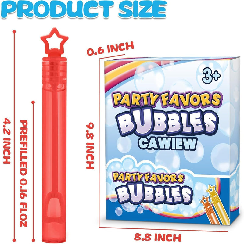 32 Pcs Neon Bubbles Party Favors, Mini Star Bubble Wand in Gift Box for Kids and Toddlers