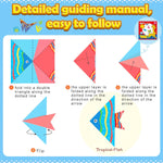 Origami Paper Set, 308PCS Kids Craft Paper Kit with Instructional Book for Girls Age 6,7,8,9,10,11,12, Art Projects Supplies for School Class Craft Lessons- Christmas Birthday Gifts for Boys&Girls