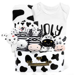 iAOVUEBY Baby Gift Set, Baby Shower Gifts, Black and White High Contrast Baby Toys 0-6 Months for Newborn Essentials Infant Rattle Socks Elephant Toys Blanket Onesies Baby Gift Basket for Girls Boys