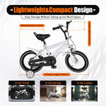 14 Inch Kids Bike with Training Wheels, Compact and Lightweight Design for Ages 2-12