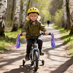 shiny blue purple color bike streamers for kids bicycle handlebar scooter