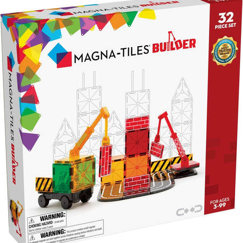 MAGNA-TILES Builder 32-Piece Magnetic Construction Set, The Original Magnetic Building Brand