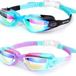 Freela Kids Swim Goggles, 2 Packs Swimming Goggles for Kids 3-14, Boys Girls Swim Goggles Anti Fog UV Protection No Leaking