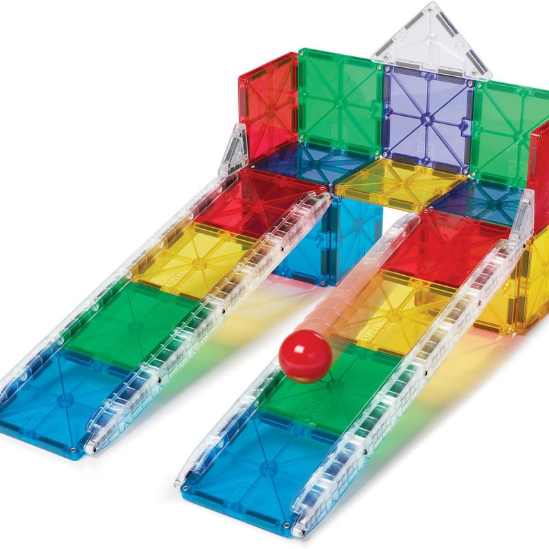 MAGNA-TILES Rail Racers 33-Piece Magnetic Construction Set, The Original Magnetic Building Brand