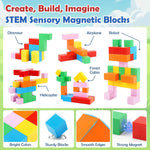 52 PCS Magnetic Blocks with Metal Box, 0.8in Mini Building Cubes Protable Travel Airplane Classroom Toys for Kids Ages 3+, STEM Educational Building Set for Toddlers Boys & Girls Birthday Gifts