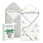 Momcozy Baby Towels, Soft Absorbent Bath Towel for Newborn&Toddler,Lemon | Soft&Absorbent Bath Towel Set，Gentle on Baby's Skin，Unisex Baby Essential