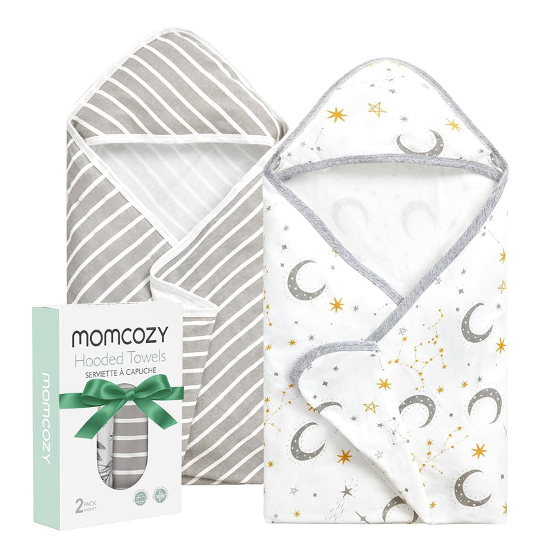 Momcozy Baby Towels, Soft Absorbent Bath Towel for Newborn&Toddler,Lemon | Soft&Absorbent Bath Towel Set，Gentle on Baby's Skin，Unisex Baby Essential