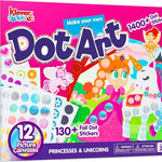 Klever Kits Dot Art Kit for Kids, No Mess Sticker for Kids 3-7, Craft Kits, DIY Creative Activity, Travel Toy, Birthday Presents for Boys Girls (Unicorns & Princess)