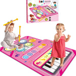 DQMOON Toys for 1 Year Old Boy Gifts, Baby Musical Mat with Piano & Drum, Adjustable Volume, 12-18 Months Toddler Toys, Christmas Birthday Easter Gifts for 1-2 Year Olds Boys Girls (Blue)