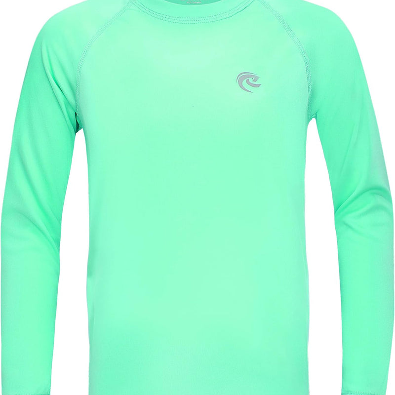 Boys UPF 50+ Swim Shirt Long Sleeve, 1 or 2 Pack UV Sun Protection Rash Guard, Youth Kids SPF Water Shirts for Beach Surf