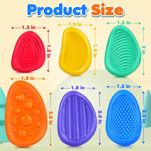Fidget Toys Sensory Stone for Kids: 6 Pack Textured Soft Worry Stone for Autism Kids Calming - Fidget Stress Toys for Students Stress Relief - Small Prizes Fidget Toys