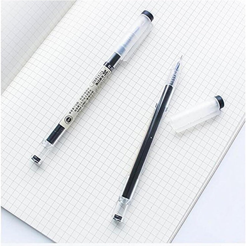 BEMLP Gel Ink Pen Japanese Style Liquid Ink Rollerball Pens Quick Drying 0.35mm Ultra Fine Point Ballpoint Maker Pen Premium for Office School Stationery Supply,12 Pcs/Set, Black