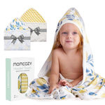 Momcozy Baby Towels, Soft Absorbent Bath Towel for Newborn&Toddler,Lemon | Soft&Absorbent Bath Towel Set，Gentle on Baby's Skin，Unisex Baby Essential